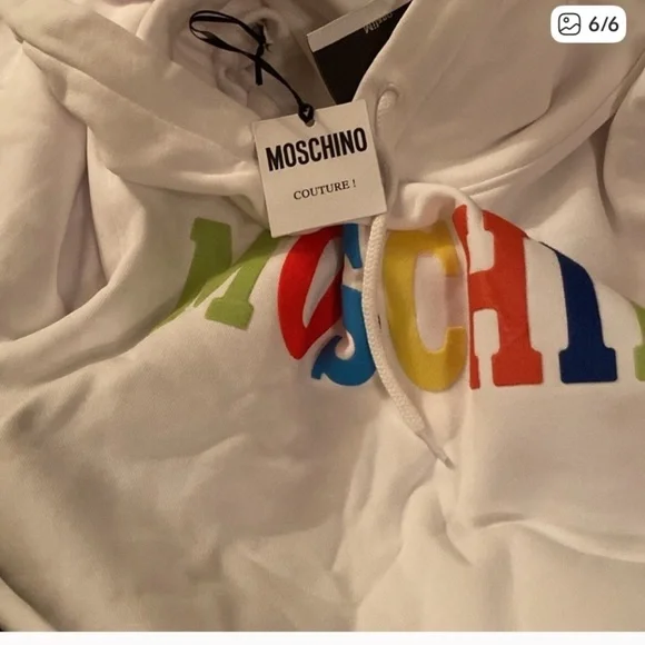 NWT MOSCHINO COUTURE fantasy print logo HOODED SWEATSHIRTS size M US 8 - Picture 6 of 6